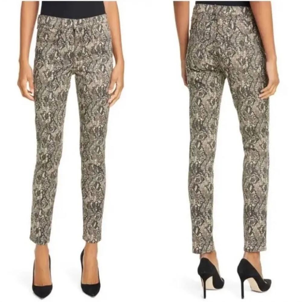 Veronica Beard NWT Kate Nude Snake Print High-Rise Skinny  Leg Jeans Size 6 / 28